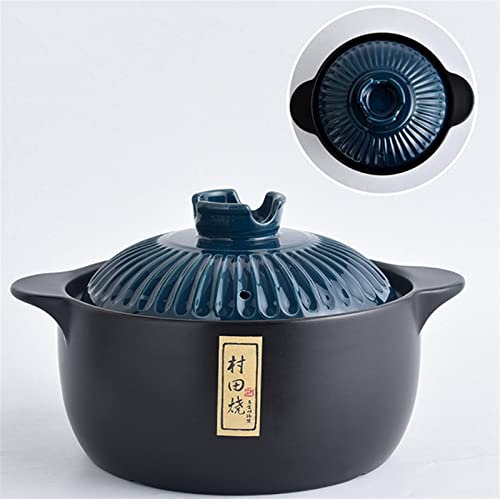 AAGAZA Marmite en céramique, marmite en Terre Cuite, Donabe Japonais, marmite en Argile, cocotte, marmite en Terre marmite marmite avec Couvercle / 884