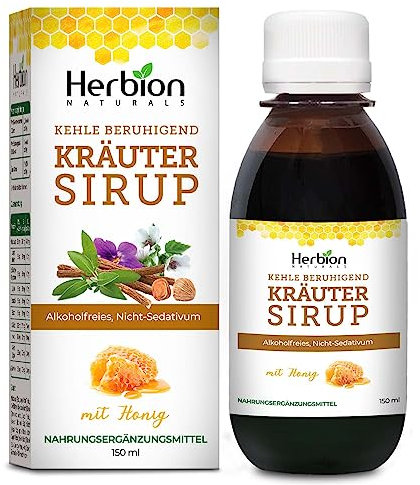 Herbion Naturals, Hustensaft mit El Jarabe Para La Tos Con Miel natürlich beruhigt Hals, grün, Honig, 5 Fl Oz