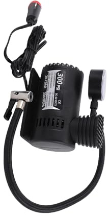 Riuulity Medidor de Gas de Rango de 300 PSI, Enchufe para Encendedor de Cigarrillos de Automóvil, Mini Compresor de Aire Portátil, Bomba Eléctrica para Infaltar Llantas, Bomba Eléctrica