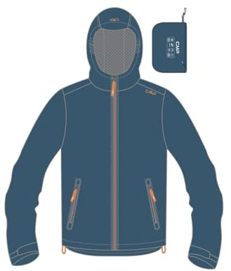 CMP Giacca con Cappuccio Boys Rain | Giacca funzionale per bambini attivi, taglio ergonomico, traspirante, per avventure all'aria aperta