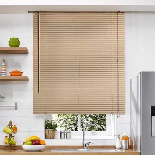 STOR PLANET | Persianas Venecianas de PVC Veneto, Cortinas con Lamas, Persianas de Interior para Ventanas y Puertas, Cortinas de Cocina, Baño, Domitorio… | Topo, 45x130cm