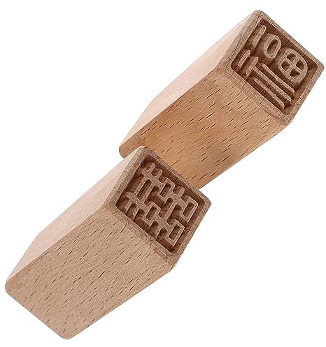 NUOBESTY 6 Stk Siegel Kekse Für Die Hochzeitstorte Dekorationswerkzeuge Jahrgang Stationär Formen Zur Dessertherstellung Dekoratives Holz Scrapbooking-stempel Fondant Schmücken Kuchen Buche