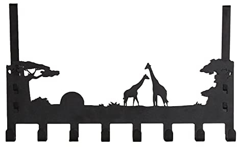 Türhaken Edelstahl, Türgarderobe mit 8 Haken, Cartoon Türhaken Zum Einhängen - Tragfähigkeit bis 8,5 kg - Kleiderhaken Tür für Badezimmer Türhakenleiste Moderne Türhänger (40CM,1 Pflaumenhirsch)