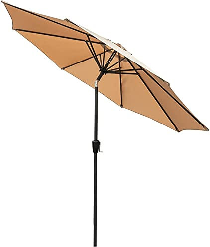 ASumPio Parasol De Terrasse, Voile D'Ombrage, Parapluie De Terrasse, Extérieur, Plage, Camping, Pêche, Pliable, Anti-Uv, Imperméable (Fauve)