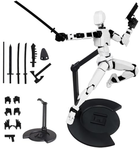 MEZHEN Figurine d'Action T13 Action Figurine Dummy 13 Figurine d'Action Titan 13 Robot Mobile Multi-Articulations Imprimée en 3D Jouet Enfant Anniversaire Halloween Noël