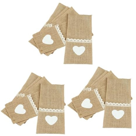 COSMEVIVI 3sets Weihnachten Dekorative Besteck Tasche Spitze Tasche Geschirr Elegante Abendessen Zubehör 5 Stücke * 3