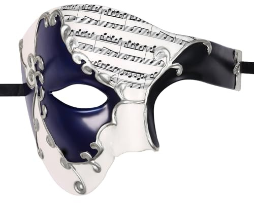 Oidea Masque de bal masqué pour homme : fantôme de l'opéra, masque de fête d'Halloween, masque vénitien pour carnaval, Mardi Gras