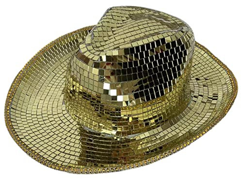 Funkelnder Verspiegelter Cowboyhut Reflektierende Discokugel Für Junggesellenabschied Jazzhut Passend Für Club Bühne
