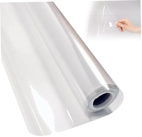 Rollo de plástico con parte posterior adhesiva rollo de vinilo adhesivo rollo de vinilo transparente adhesivo estático resistente al agua y al aceite de 17,7x118 inch para pared papel de contacto tran