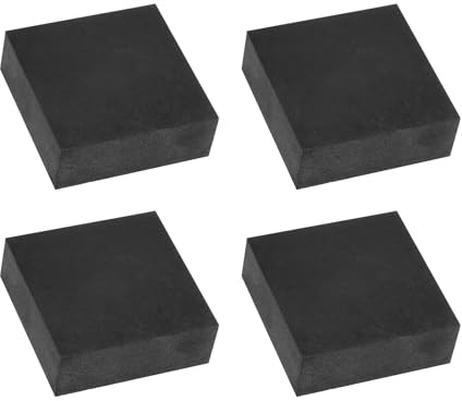 PATIKIL Pastiglie Antivibranti In Gomma Solida, 4 Pezzi 60mm x 20mm Spessi Rondelle Quadrate In Gomma Per Multi Usi Guarnizione Per HVAC Compressore Condizionatore D'Aria, Nero