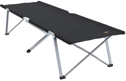 vidaXL Klapp Schlafbett fürs Camping Schwarz 194 x 62,5 x 42,5 cm | Super leichtes Design mit Tragetasche, Lässt sich flink zusammenklappen für schnelles Verstauen,