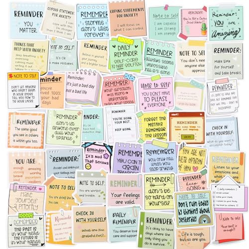 WD&CD 100 Pcs Reminders Motivational Sticker Inspirational Positive Sticker | Waterproof Mental Health Sticker Affirmation Sticker for Water Bottle Laptop Phone Case Scrapbook Scrapbooking Journal