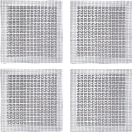 Navoys 4 Plasterboard Wall Repair Patches - Self Adhesive, 10 x 10cm Fibre Mesh Galvanised Plate, 4 Heavy Duty Drywall Hole Repair Patch for Drywall Plasterboard