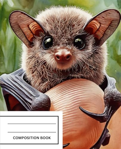 Bumblebee Bat Composition Notebook: Super Cute Animal Series by Vine Street Design Company – 7.5 x 9.25, College Ruled, 80 Pages