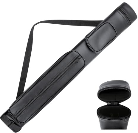 AKLOT Pool Cue Cases, 2x2 Hard Pool Billiard Cue Stick Carrying Case, Pool Billiards Accessories (Black Color)