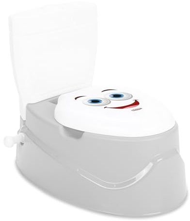 Lemodo, Kindertöpfchen mit Musik, Kindertoilette ab 18 Monaten, herausnehmbarer Einsatz, Deckel, Toilettenpapierhalter, für Toilettentraining für Kinder, realitätsnahe WC-Optik (grau)