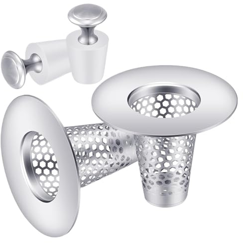 Syengery Colador De Desagüe De Fregadero - El Tapón Filtro para la Bañera de Acero Inoxidable - El Tapón de Drenaje para el Lavabo,para Lavandería, Suelo, Aseo, Hotel Y Hogar