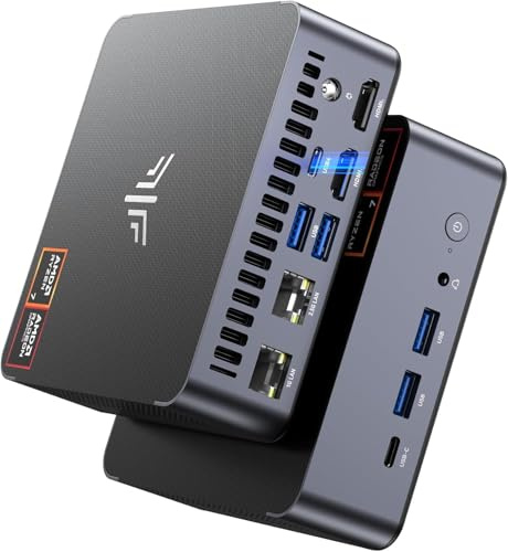 NiPoGi AM21 Mini PC Windows 11 Pro, AMD Ryzen7 8745HS (8C/16T, up to 4.9GHz), 16GB DDR5 5600MHz, 512GB M.2 SSD, Mini Computer with Radeon 780M, WiFi 6| BT5.2| Quad 4K Display, Dual LAN