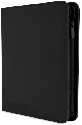 SLEEVEE® 12-Pocket Premium Zip Sammelalbum schwarz mit Reißverschluss – 480 Karten, Side-Loading, PVC-frei – Kartenalbum für Pokemon, Magic, Yu-Gi-Oh, Lorcana, One Piece