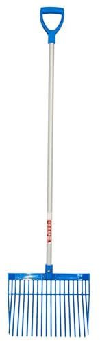Red Gorilla Bedding Fork with D Handle Blue Lightweight For Stable Bedding Mucking Out Pitchfork for Hay and Garden Compost 157cm Long