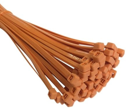 UKCable-Ties Cable Ties 140mm x 3.6mm Black Natural/White Coloured Strong Nylon Zip Ties (200, Orange)