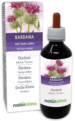 Bardane (Arctium lappa) herbe et racines Teinture Mère sans alcool Naturalma - Extrait liquide gouttes 200 ml - Complément alimentaire - Végétalien ou végan