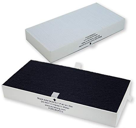PUREBURG Replacement HEPA Filters Compatible with Febreze FHT170W FHT180W FHT190W Air Purifier, Filter U, FRF101B,FRF102B,2-Pack H13 HEPA Activated Carbon 2-in-1