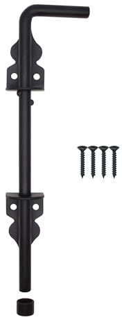 EAI Cane Drop Down Bolt | 12 Inch / 300mm Black Cane Drop Bolt for Gates & Garages - Pack of 1