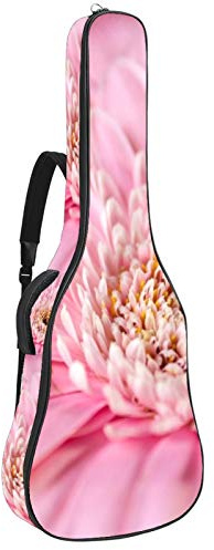 Gitarrentasche mit Reißverschluss, wasserdicht, weich, für Bassgitarre, Akustik- und klassische Folk-Gitarre, Pink Flower Daisy