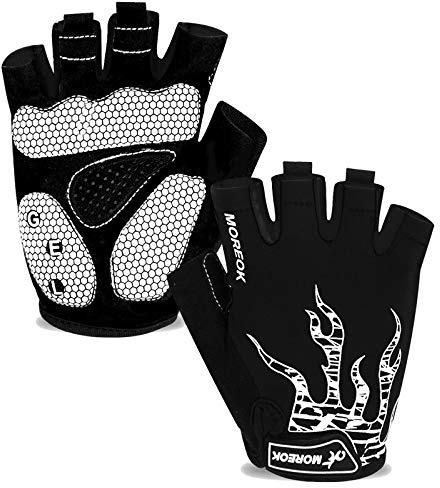 BIKINGMOREOK Fahrradhandschuhe Radhandschuhe Herren Damen Halbfinger Atmungsaktiv Radsporthandschuhe,5MM SBR Gel Stoßdämpfende rutschfeste MTB Mountainbike Handschuhe Unisex