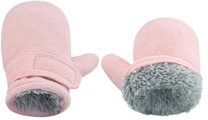 SEYUFN Mitaines d'hiver pour Bébé Doublure en Molleton pour Tout-Petits Garçons Gants Chauds Et Doux pour Bébés Filles Mitaines Réglables en Plein Air (Rose, L)
