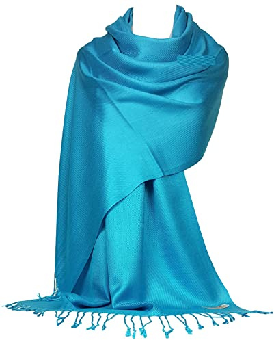GFM® Schal im Pashmina-Stil, für alle Jahreszeiten, weich, B9, B9-txnl-türkis blau, 42