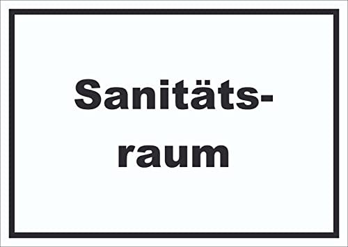 HB-Druck Sanitätsraum Schild mit Text Krankenzimmer waagerecht A1 (594x841mm)