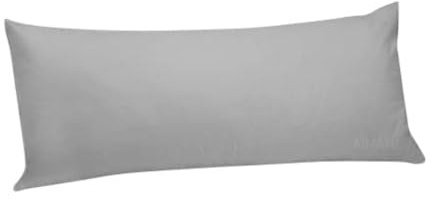 AIMANE® Langer Nackenrollen-Kissenbezug – Körperkissen, Nackenstütze, orthopädischer Nackenrolle, Kissenbezug, Stillen, Schwangerschaft, Unterstützung, lange Kissenbezüge (King 1,52 m, Hellgrau)