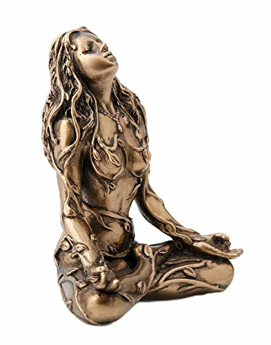 ORIGEN Minifigur aus Kunstharz: Gaia, die Göttin Mutter, Position des Lotus, Höhe 6,5 cm