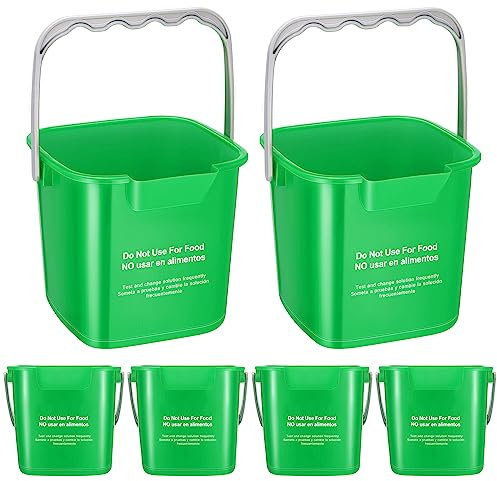 6 cubos de limpieza pequeños cuadrados desinfectantes de 6 cuartos de galón para el hogar, restaurante, cocina, oficina, escuela (verde)