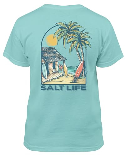 Salt Life The Board Room Youth Short Sleeve Tee, Aruba Blue, Small