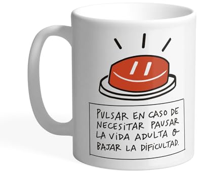 Pedrita Parker Taza desayuno Taza café origianl - Botón vida adulta - Taza cerámica blanca de 330 ml