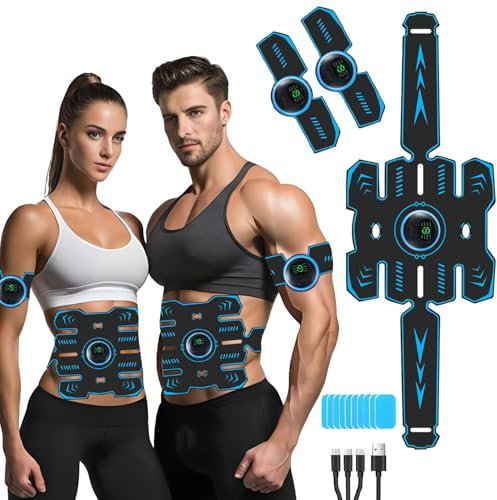 EGEYI EMS Muskelstimulator Trainingsgerät, Smart Fitness-Gerät Bauchmuskel Trainingsmaschine,Wireless Portable Bauchgürtel Muskelaufbau ABS/Bauch/Arm/Bein
