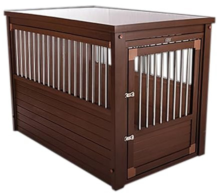 Hundebox Moderne Indoor Hundehütte für mittelgroße Hunde Indoor Hundebox für kleine Hunde 2-in-1 Hundekäfig Nachttish mit Türriegel Hundebox für Mittelgroße Kleine Hunde bis zu 40kg. (Color : Brown,