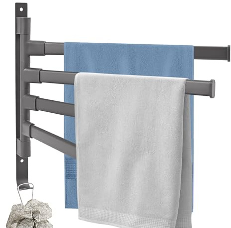 Dachiy Handtuchhalter, 180° Schwenkbar, 4 Armig | Wandmontage, Aus Aluminium, Für Bad, Küche Und Garderobe