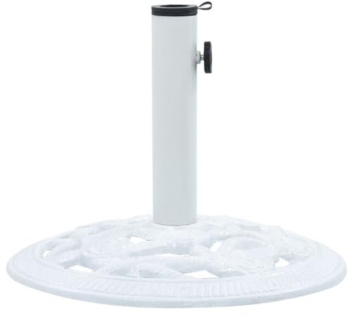 ShGaxin Socle de Parasol Blanc 9 kg 40 cm Fonte,Pied De Parasol,Pied De Parasol Lourd,Pied De Parasol sur roulettes
