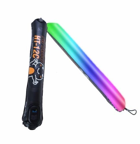Hanzete H-12C Inflatable RGB Video Light Wand 12W Handheld Air Column LED Light Stick 2500K-6500K Dimmable 20 FX Scene Lighting Effects Built-in Battery Magnetic Adsorption for Product Portrait