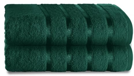 GC GAVENO CAVAILIA Bath Sheet Towel Set of 2 - Soft & Super Absorbent Large Bath Towel - 500 GSM Ringspun Cotton Towels Set, Dark Green