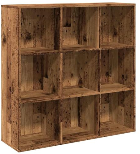 vidaXL Bokhylla åldrat trä 98x29x97,5 cm, förvaringshylla, hylla, trähylla, arkivskåp, hyllor, trähyllor, fyrkantig hylla, fyrkantiga hyllor, möbel
