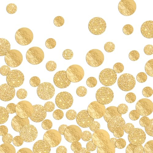 Golden Confetti Glitter Scatter Table Decoration Surprise Paper Craft Birthday Party Anniversary Supplies Bridal Baby Shower Party Wedding Gift Circle Dots Decor 100 Pcs