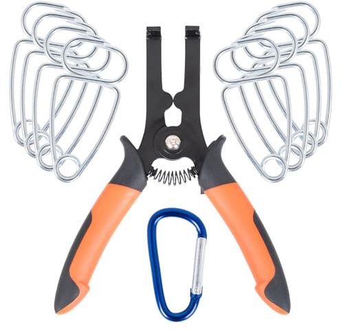 PLATATO 10 Pcs Miter Spring Clamps Kit Spring Loaded Pliers with 8 Miter Clamps for Trim, Woodworking, Picture Frames, Crown Molding Tool
