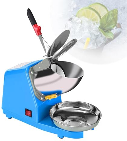 Broyeur à glace électrique avec deux lames en acier inoxydable pour crème glacée, smoothies, maison, restaurant et usage commercial