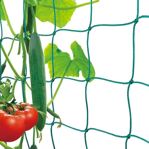 Ranknetz für Kletterpflanzen, Grün Rankgitter Gurkennetz Rankhilfe, Pflanzennetze Kletternetz, Rank Netz Kletterhilfe, Vogelschutznetz Rankgitter für Garten Gurken Kletterpflanzen (Grün, 1.8X 3.6m)