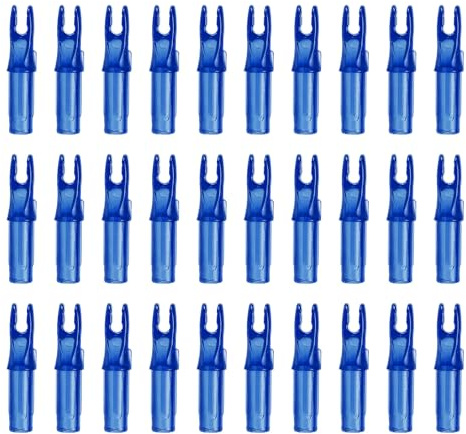 PATIKIL Archery Arrows Nocks 6.2mm, 30 Pack Plastic Insert Arrow Nock Replacement Arrow Tails for Hunting Shooting Compound Recurve Bow, Transparent Blue
